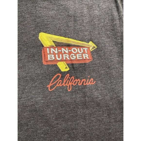 In N Out Burger Mens T Shirt Size L Black Cotton Fast Food American Crew Neck - Picture 2 of 6